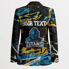 Personalized Gold Coast Titans Blazer Graffiti Grunge Abstract Urban Street Style Design