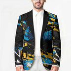 Personalized Gold Coast Titans Blazer Graffiti Grunge Abstract Urban Street Style Design