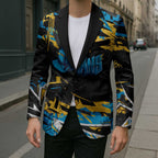 Personalized Gold Coast Titans Blazer Graffiti Grunge Abstract Urban Street Style Design