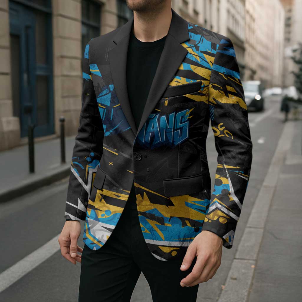 Personalized Gold Coast Titans Blazer Graffiti Grunge Abstract Urban Street Style Design