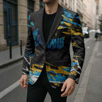 Personalized Gold Coast Titans Blazer Graffiti Grunge Abstract Urban Street Style Design
