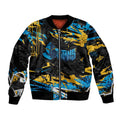 Personalized Gold Coast Titans Bomber Jacket Graffiti Grunge Abstract Urban Street Style Design