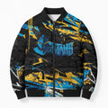 Personalized Gold Coast Titans Bomber Puffer Jacket Graffiti Grunge Abstract Urban Street Style Design