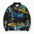 Personalized Gold Coast Titans Bomber Puffer Jacket Graffiti Grunge Abstract Urban Street Style Design