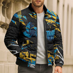 Personalized Gold Coast Titans Bomber Puffer Jacket Graffiti Grunge Abstract Urban Street Style Design