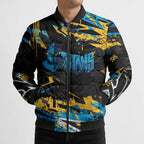 Personalized Gold Coast Titans Bomber Puffer Jacket Graffiti Grunge Abstract Urban Street Style Design