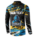 Personalized Gold Coast Titans Button Sweatshirt Graffiti Grunge Abstract Urban Street Style Design