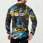 Personalized Gold Coast Titans Button Sweatshirt Graffiti Grunge Abstract Urban Street Style Design
