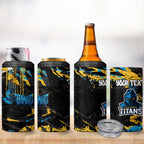 Personalized Gold Coast Titans 4 in 1 Can Cooler Tumbler Graffiti Grunge Abstract Urban Street Style Design