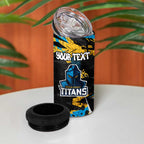 Personalized Gold Coast Titans 4 in 1 Can Cooler Tumbler Graffiti Grunge Abstract Urban Street Style Design