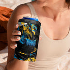 Personalized Gold Coast Titans 4 in 1 Can Cooler Tumbler Graffiti Grunge Abstract Urban Street Style Design