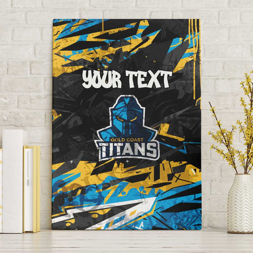Personalized Gold Coast Titans Canvas Wall Art Graffiti Grunge Abstract Urban Street Style Design