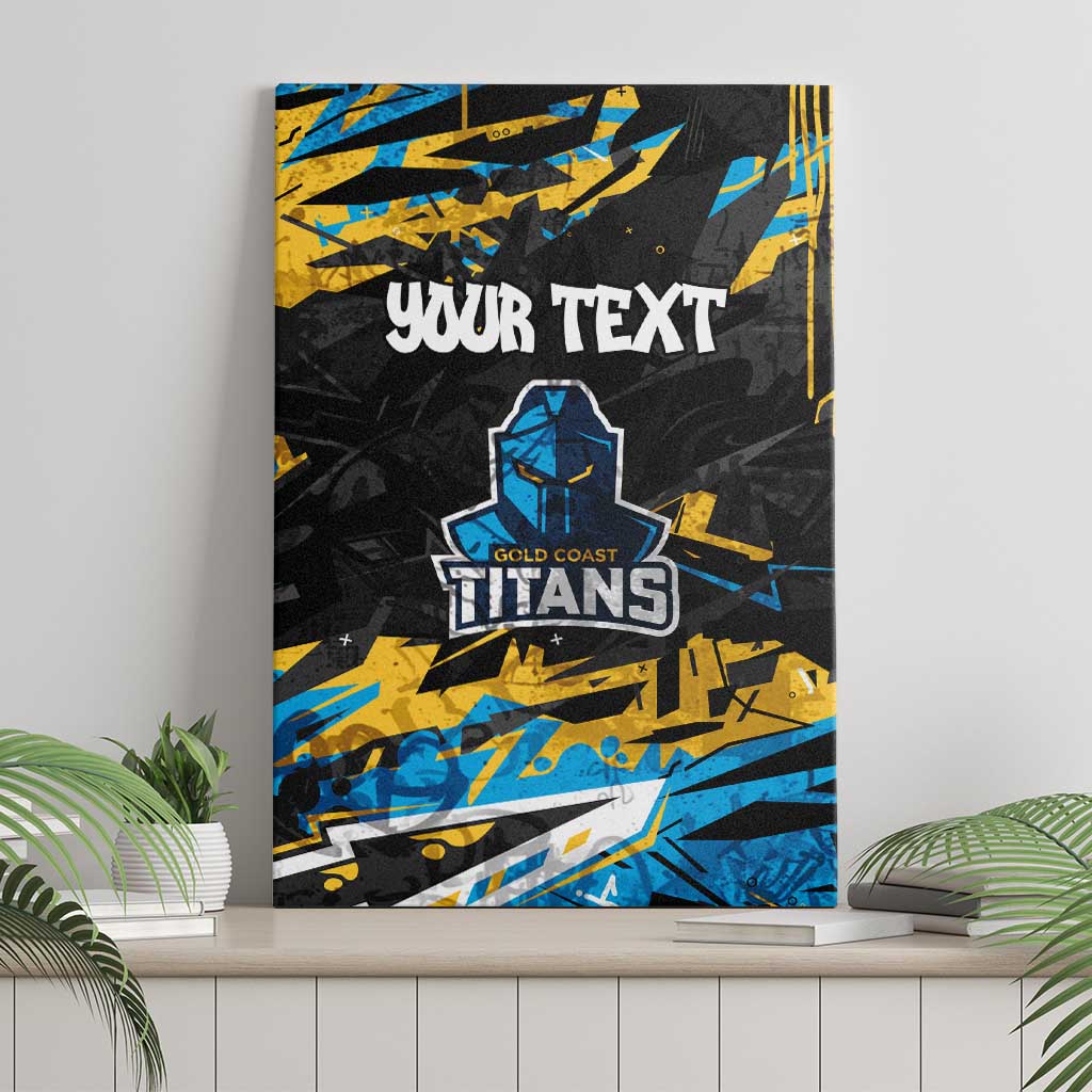 Personalized Gold Coast Titans Canvas Wall Art Graffiti Grunge Abstract Urban Street Style Design
