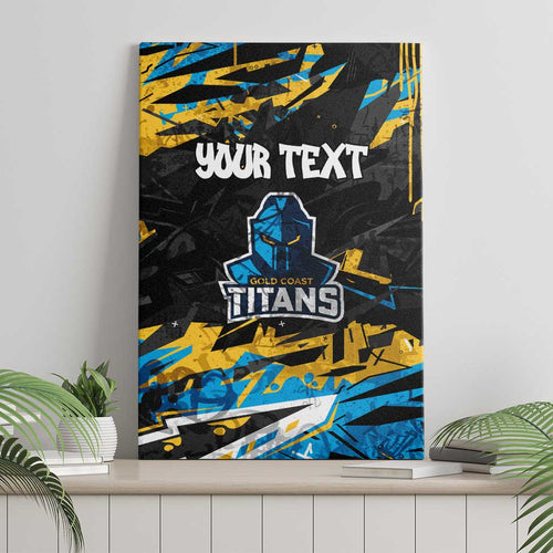 Personalized Gold Coast Titans Canvas Wall Art Graffiti Grunge Abstract Urban Street Style Design