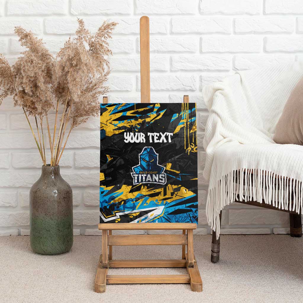Personalized Gold Coast Titans Canvas Wall Art Graffiti Grunge Abstract Urban Street Style Design