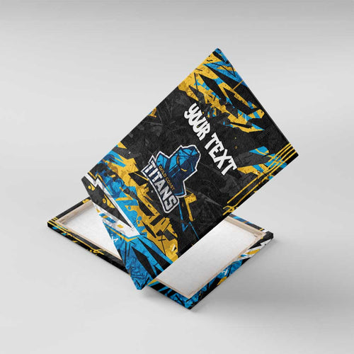 Personalized Gold Coast Titans Canvas Wall Art Graffiti Grunge Abstract Urban Street Style Design