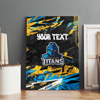 Personalized Gold Coast Titans Canvas Wall Art Graffiti Grunge Abstract Urban Street Style Design