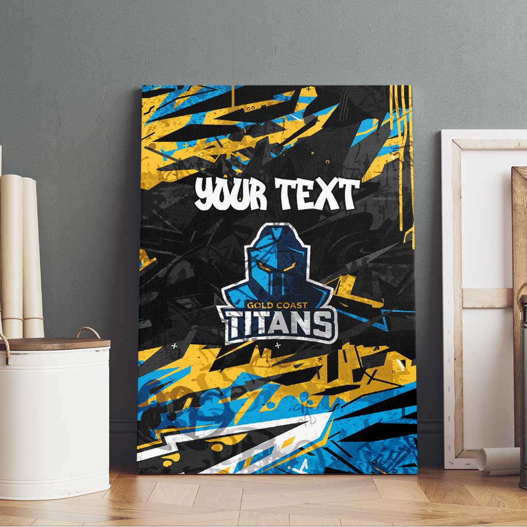 Personalized Gold Coast Titans Canvas Wall Art Graffiti Grunge Abstract Urban Street Style Design