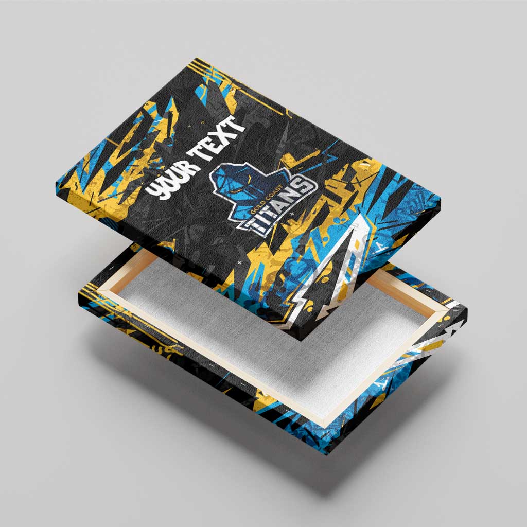 Personalized Gold Coast Titans Canvas Wall Art Graffiti Grunge Abstract Urban Street Style Design