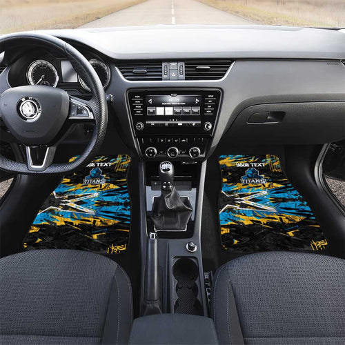 Personalized Gold Coast Titans Car Mats Graffiti Grunge Abstract Urban Street Style Design