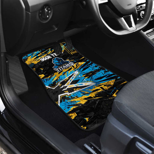Personalized Gold Coast Titans Car Mats Graffiti Grunge Abstract Urban Street Style Design