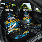 Personalized Gold Coast Titans Car Seat Cover Graffiti Grunge Abstract Urban Street Style Design
