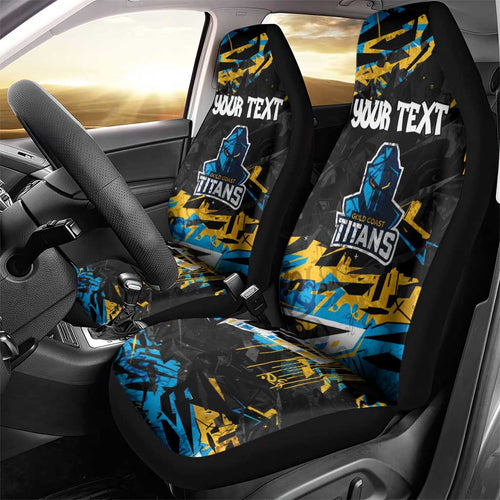 Personalized Gold Coast Titans Car Seat Cover Graffiti Grunge Abstract Urban Street Style Design