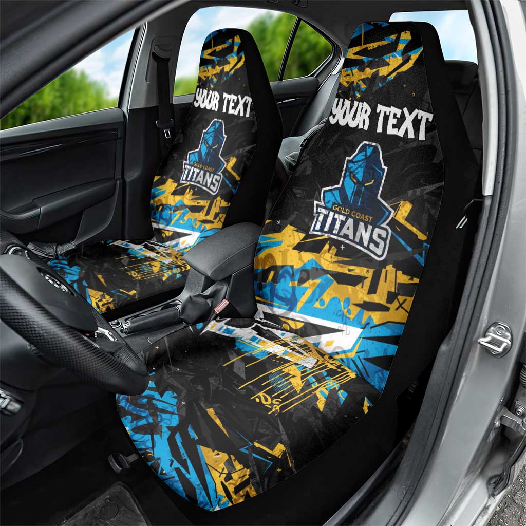 Personalized Gold Coast Titans Car Seat Cover Graffiti Grunge Abstract Urban Street Style Design