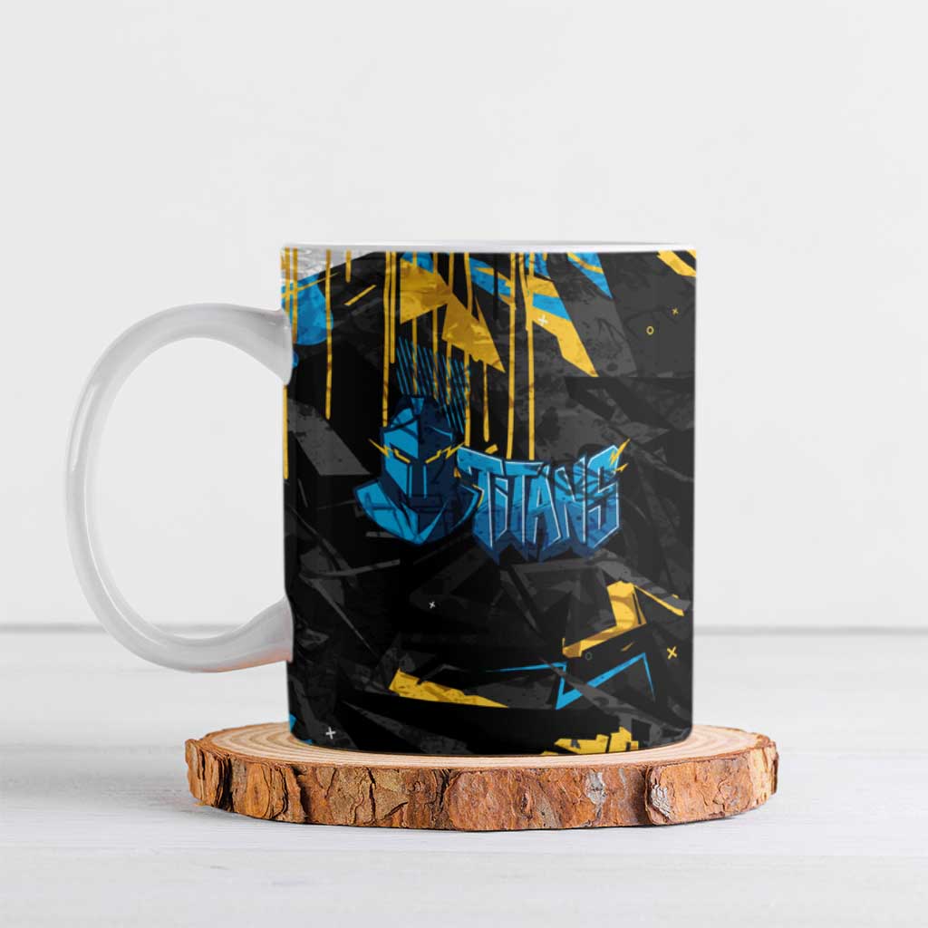 Personalized Gold Coast Titans Ceramic Mug Graffiti Grunge Abstract Urban Street Style Design