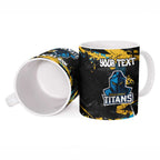 Personalized Gold Coast Titans Ceramic Mug Graffiti Grunge Abstract Urban Street Style Design