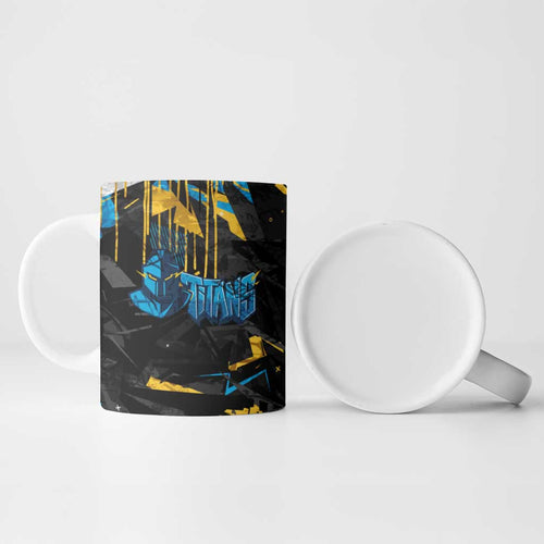 Personalized Gold Coast Titans Ceramic Mug Graffiti Grunge Abstract Urban Street Style Design