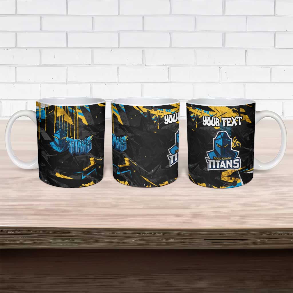 Personalized Gold Coast Titans Ceramic Mug Graffiti Grunge Abstract Urban Street Style Design