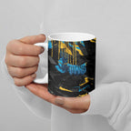 Personalized Gold Coast Titans Ceramic Mug Graffiti Grunge Abstract Urban Street Style Design