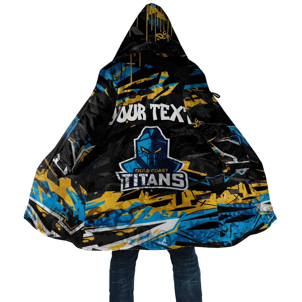 Personalized Gold Coast Titans Cloak Graffiti Grunge Abstract Urban Street Style Design