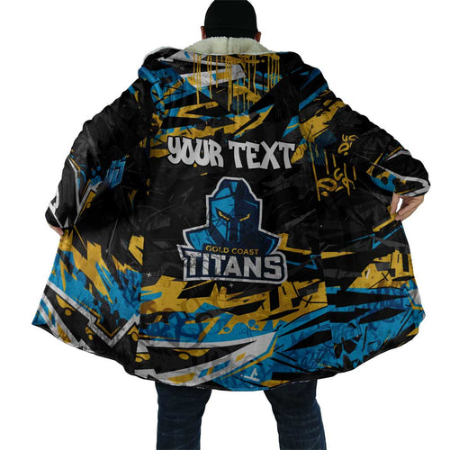 Personalized Gold Coast Titans Cloak Graffiti Grunge Abstract Urban Street Style Design