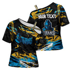 Personalized Gold Coast Titans Cross Shoulder Shirt Graffiti Grunge Abstract Urban Street Style Design