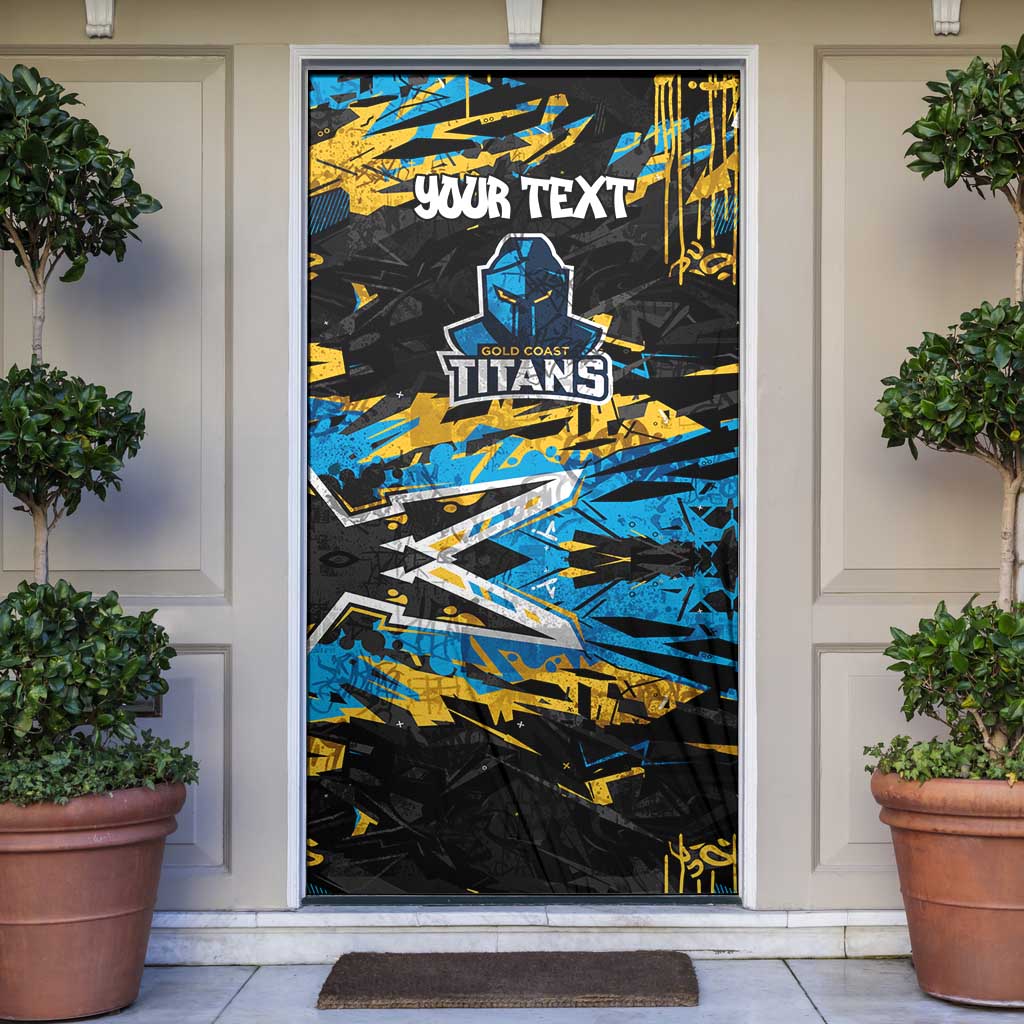 Personalized Gold Coast Titans Door Cover Graffiti Grunge Abstract Urban Street Style Design