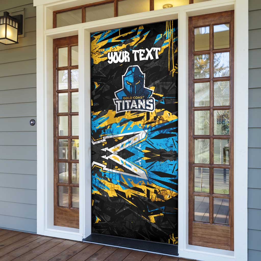 Personalized Gold Coast Titans Door Cover Graffiti Grunge Abstract Urban Street Style Design