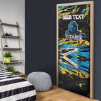 Personalized Gold Coast Titans Door Cover Graffiti Grunge Abstract Urban Street Style Design