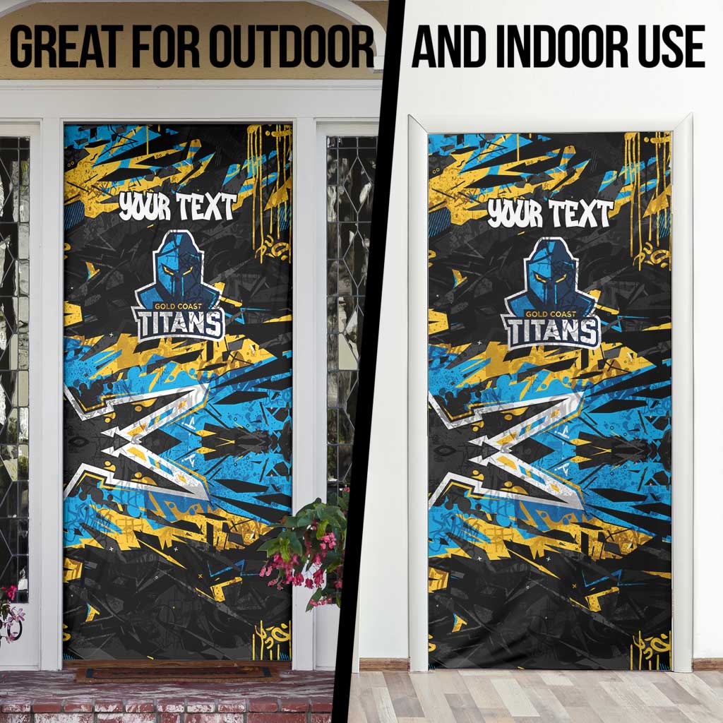 Personalized Gold Coast Titans Door Cover Graffiti Grunge Abstract Urban Street Style Design