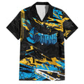 Personalized Gold Coast Titans Family Matching Short Sleeve Bodycon Dress and Hawaiian Shirt Graffiti Grunge Abstract Urban Street Style Design