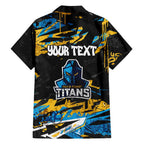 Personalized Gold Coast Titans Family Matching Tank Maxi Dress and Hawaiian Shirt Graffiti Grunge Abstract Urban Street Style Design