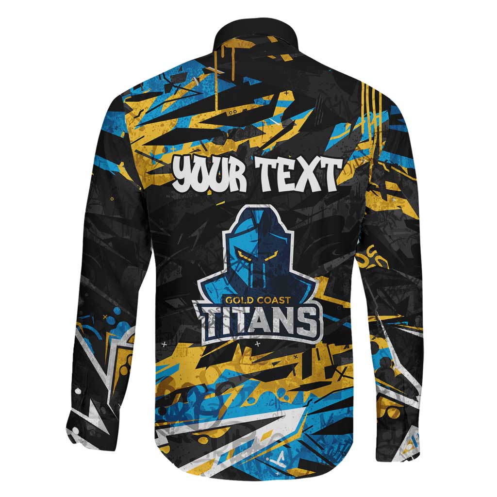 Personalized Gold Coast Titans Family Matching Tank Maxi Dress and Hawaiian Shirt Graffiti Grunge Abstract Urban Street Style Design