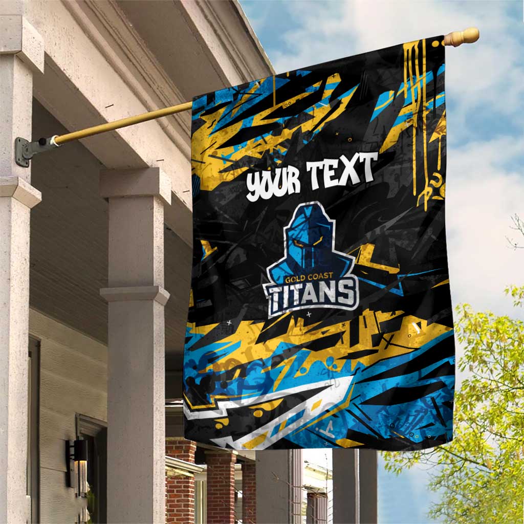 Personalized Gold Coast Titans Garden Flag Graffiti Grunge Abstract Urban Street Style Design
