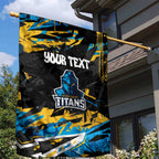 Personalized Gold Coast Titans Garden Flag Graffiti Grunge Abstract Urban Street Style Design