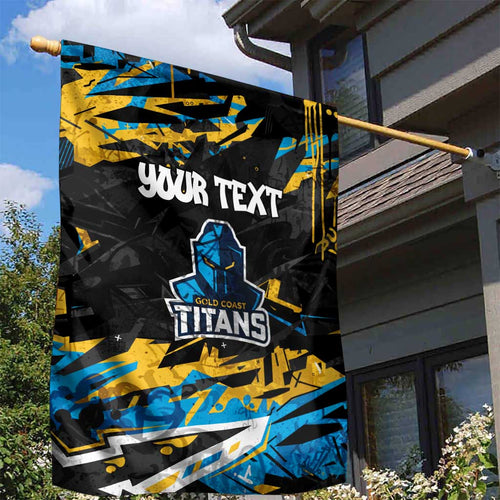 Personalized Gold Coast Titans Garden Flag Graffiti Grunge Abstract Urban Street Style Design