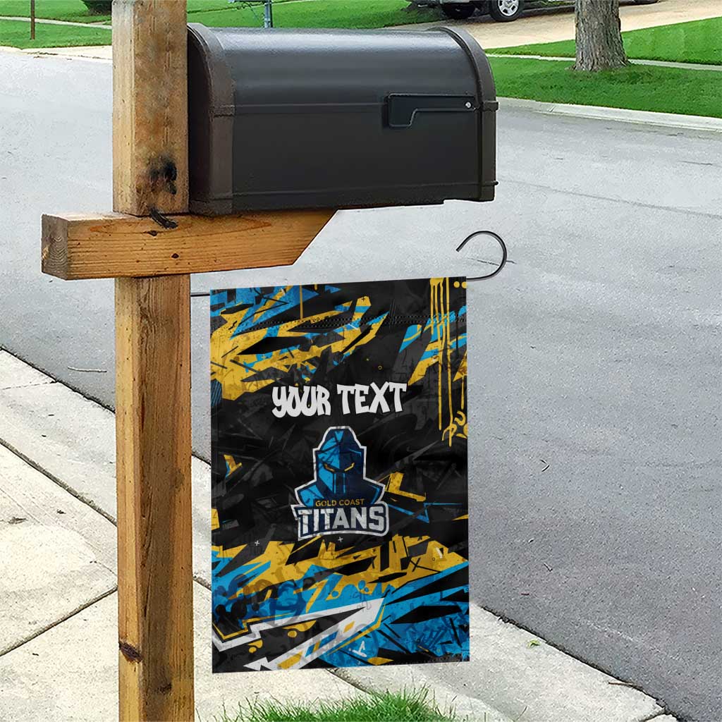 Personalized Gold Coast Titans Garden Flag Graffiti Grunge Abstract Urban Street Style Design