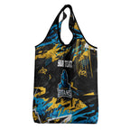 Personalized Gold Coast Titans Grocery Bag Graffiti Grunge Abstract Urban Street Style Design