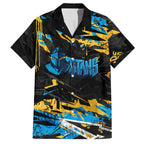 Personalized Gold Coast Titans Hawaiian Shirt Graffiti Grunge Abstract Urban Street Style Design