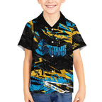 Personalized Gold Coast Titans Hawaiian Shirt Graffiti Grunge Abstract Urban Street Style Design